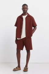 Springfield Linen relaxed fit Bermuda shorts red