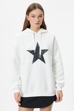 Koton Sweatshirt com capuz e estampado nas costas