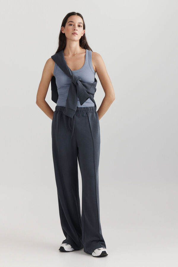 Springfield Cal&ccedil;a desportiva wide leg soft touch cinzento