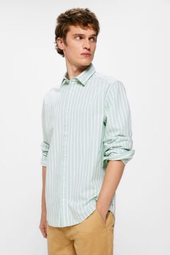 Springfield Camisa pinpoint riscas verde