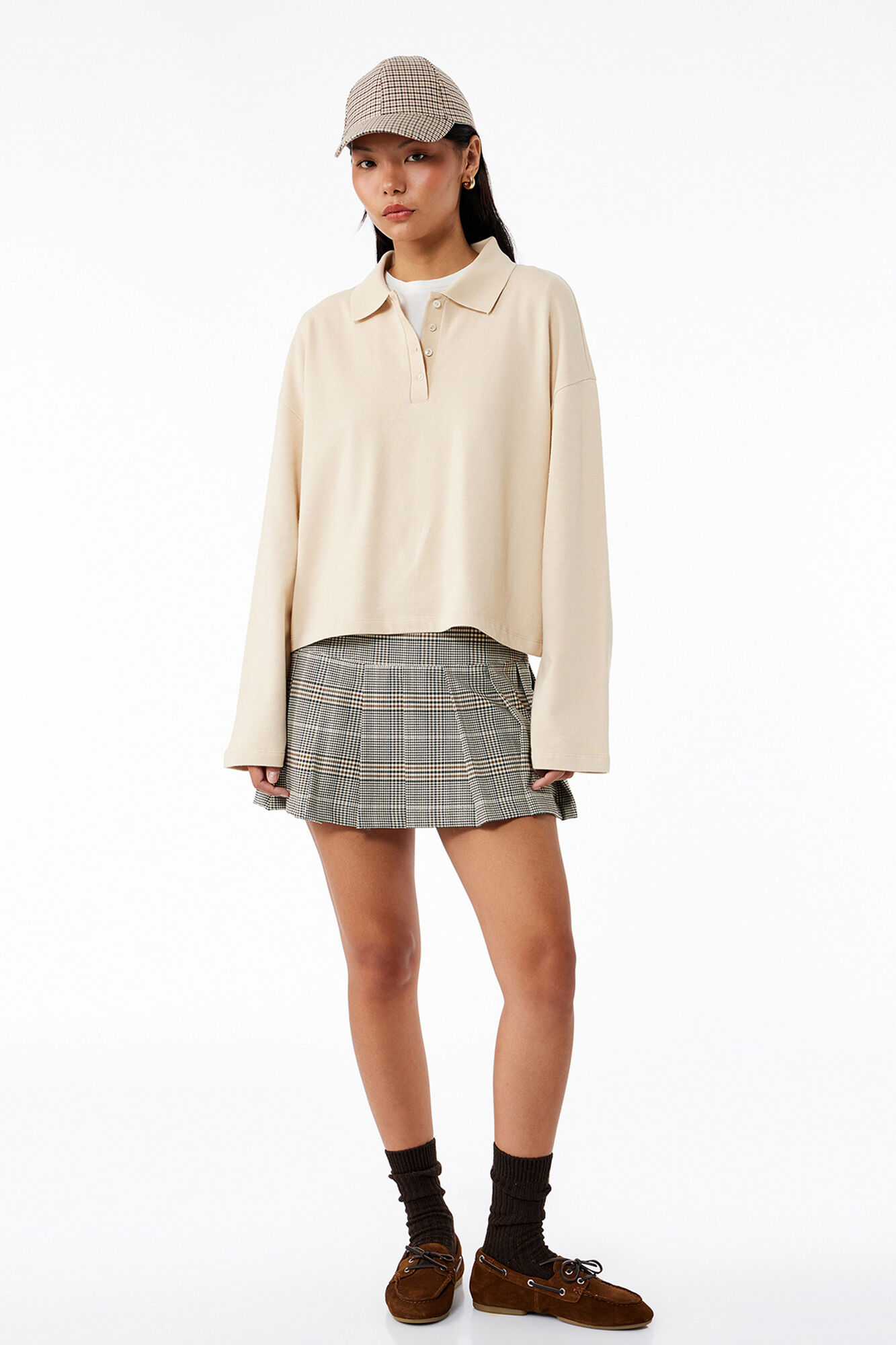 Koton T-shirt manga polo de gola comprida