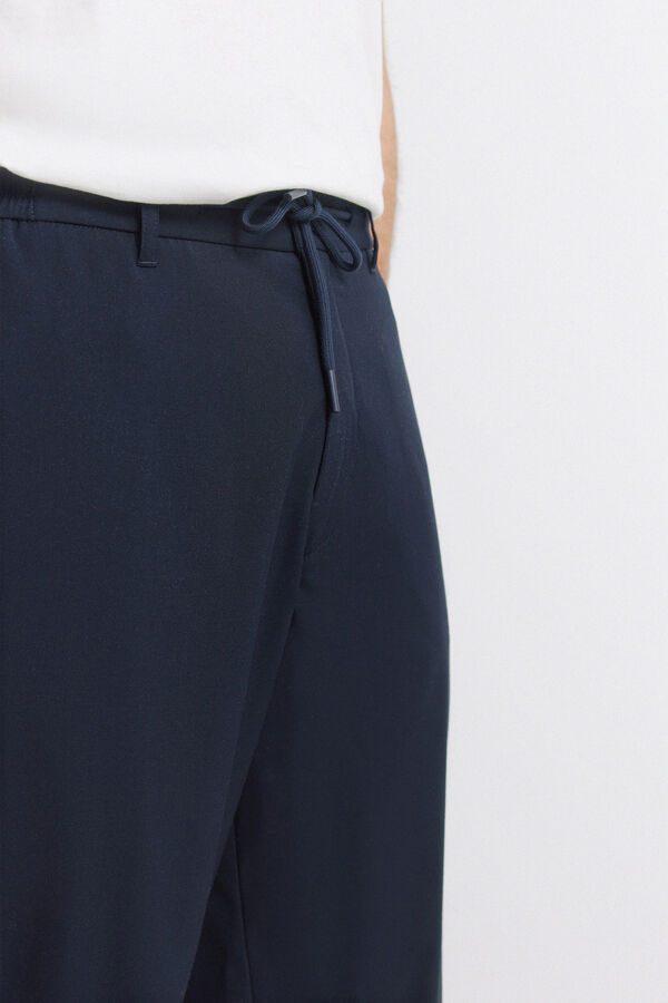 Springfield Straight relaxed fit trousers blue