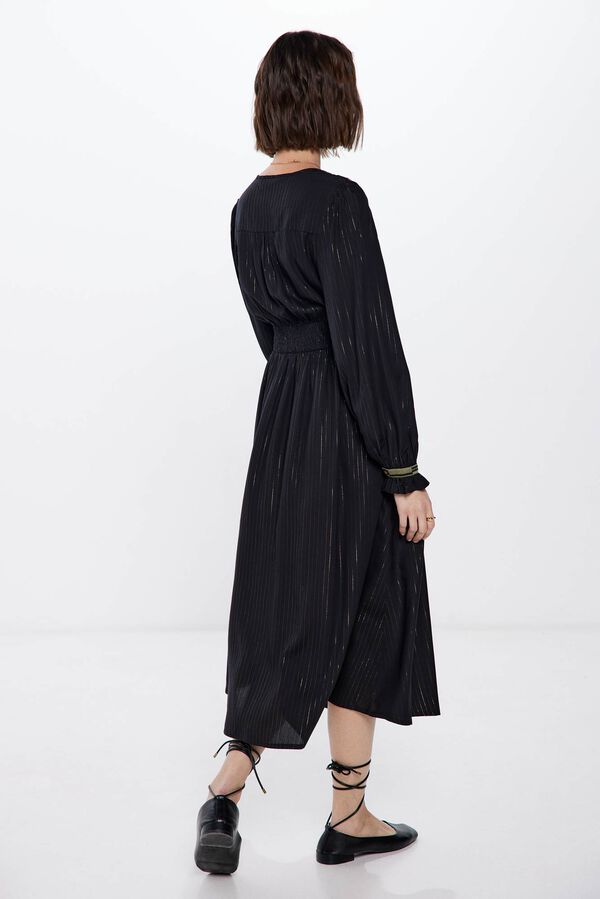 Springfield Lurex hímzett Midi ruha fekete