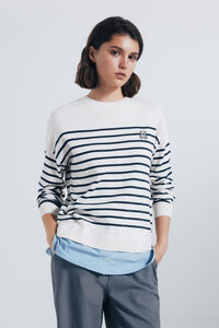 Springfield Combined striped jersey with embroidered detail