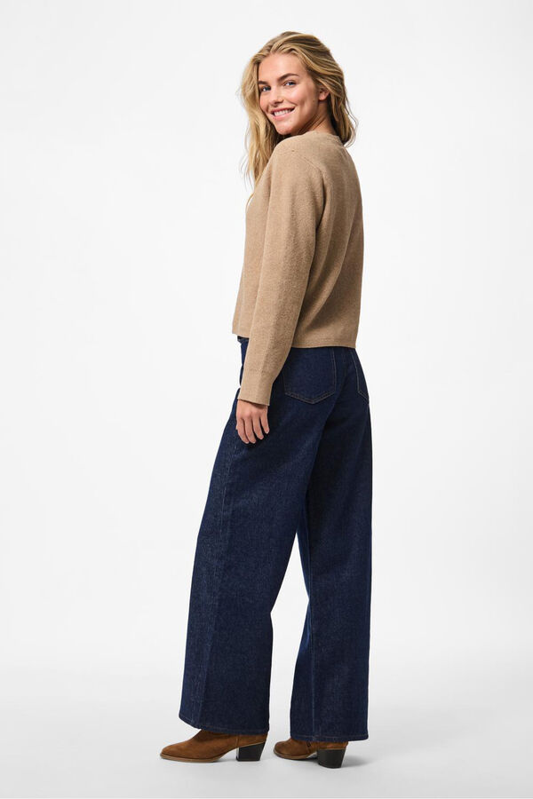 Pieces C&aacute;rdigan pico b&aacute;sico gris