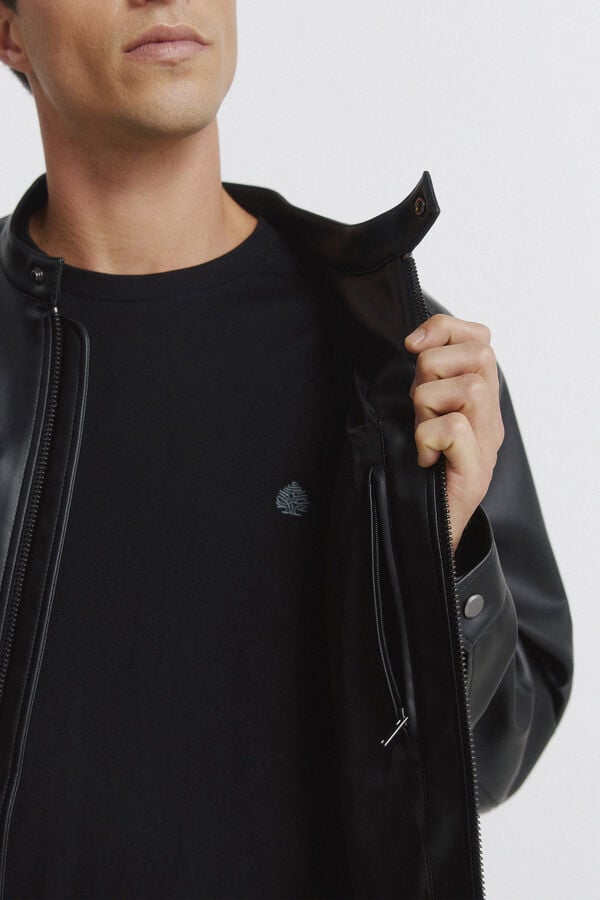 Springfield Faux leather jacket black