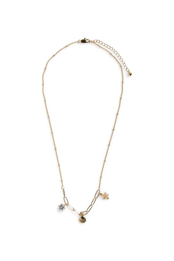 Pieces Beaded chain necklace jaune