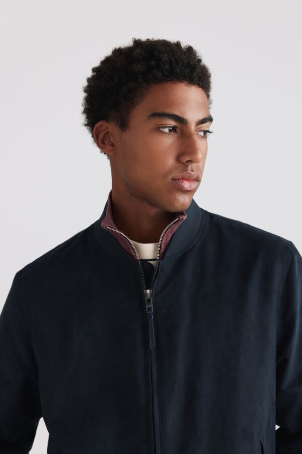 Springfield Faux suede jacket blue