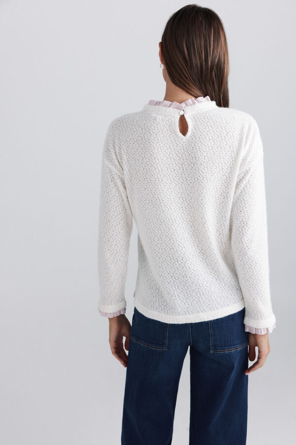 Springfield Cervantes neck fine knit jumper white