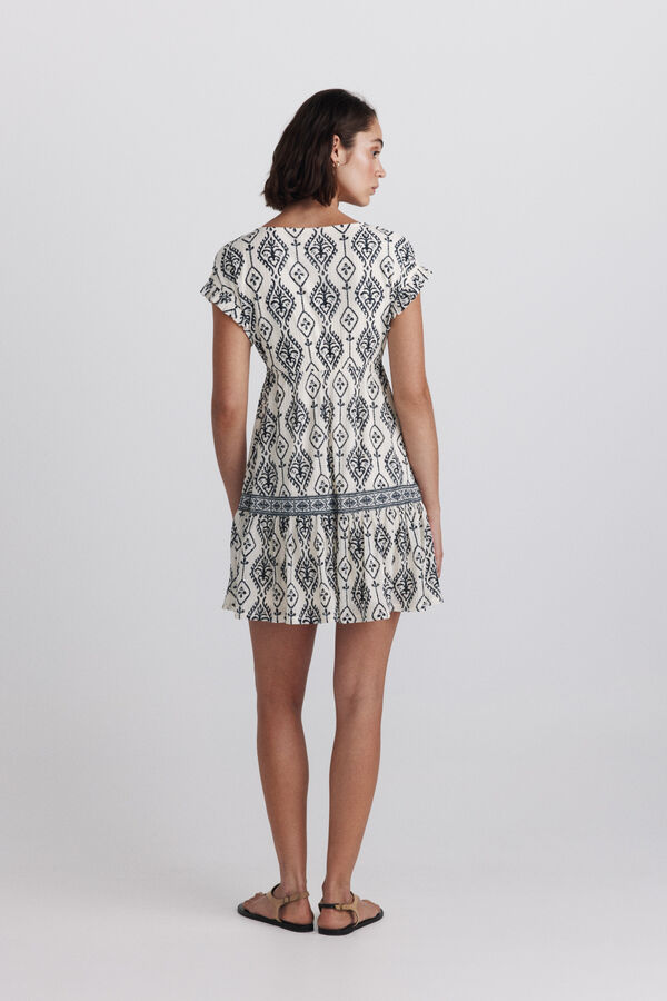 Springfield Printed short dress white