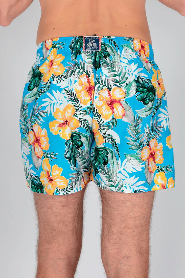 Springfield Printed swim shorts with drawstring plava
