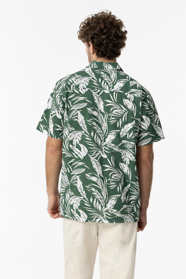 Springfield Camisa corte regular estampada verde