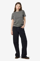 Noisy May Linen look T-shirt grey