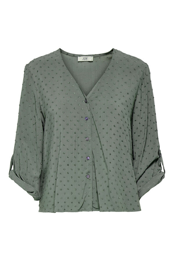 JDY Plumetis long sleeve blouse grey