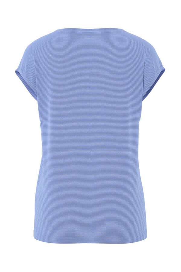 Pieces Lurex V T-shirt blue