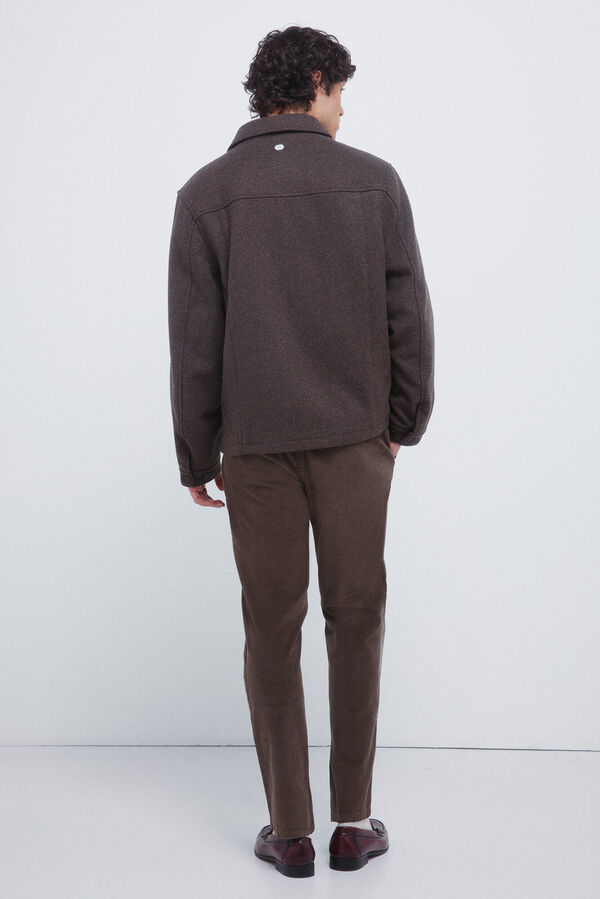 Springfield Pantalón chino pana lavada comfort slim fit estampado