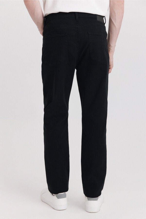 Springfield Pantalone sa 5 džepova slim kroja ispranog izgleda Crna