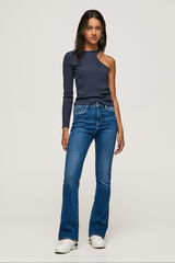 Springfield Dion Flare Fit High Waist Jeans plava