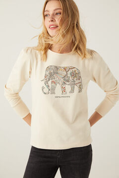 Springfield Sweatshirt &bdquo;Think positive&ldquo; beige