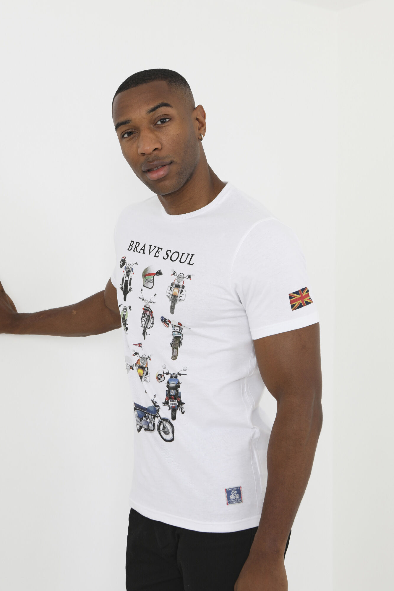 Brave Soul Camiseta de motociclista de manga curta