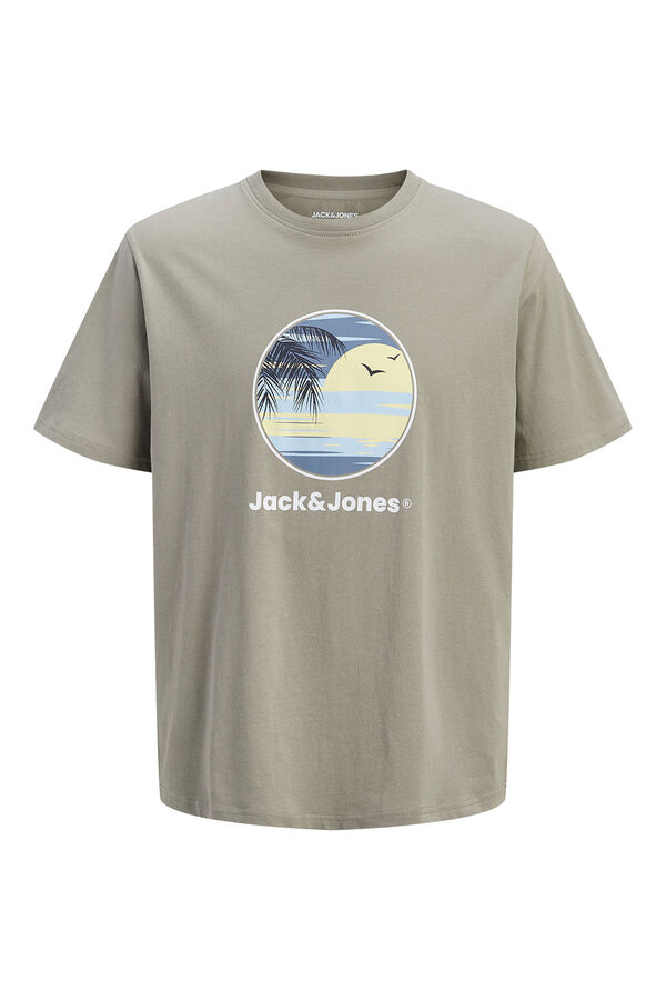 Jack & Jones Camiseta manga corta de algod&oacute;n kaki