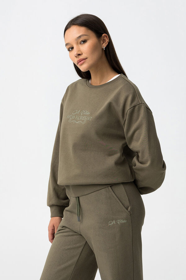 Tiffosi Sweatshirt with Front Embroidered beige