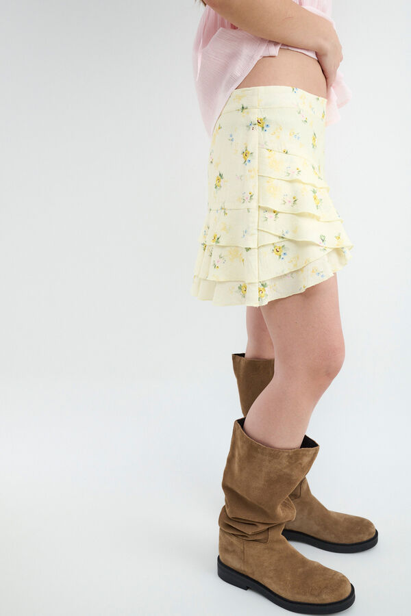 Balmohk Minifalda estampado flores amarillo