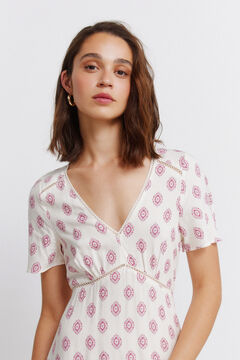 Springfield Robe midi en dentelle &agrave; manches courtes