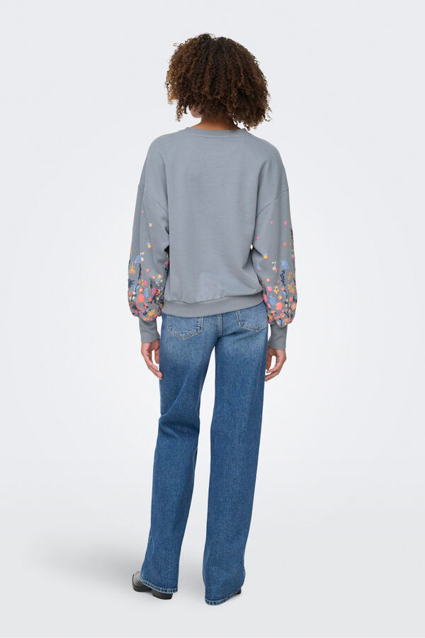 Only Sudadera cuello redondo azul