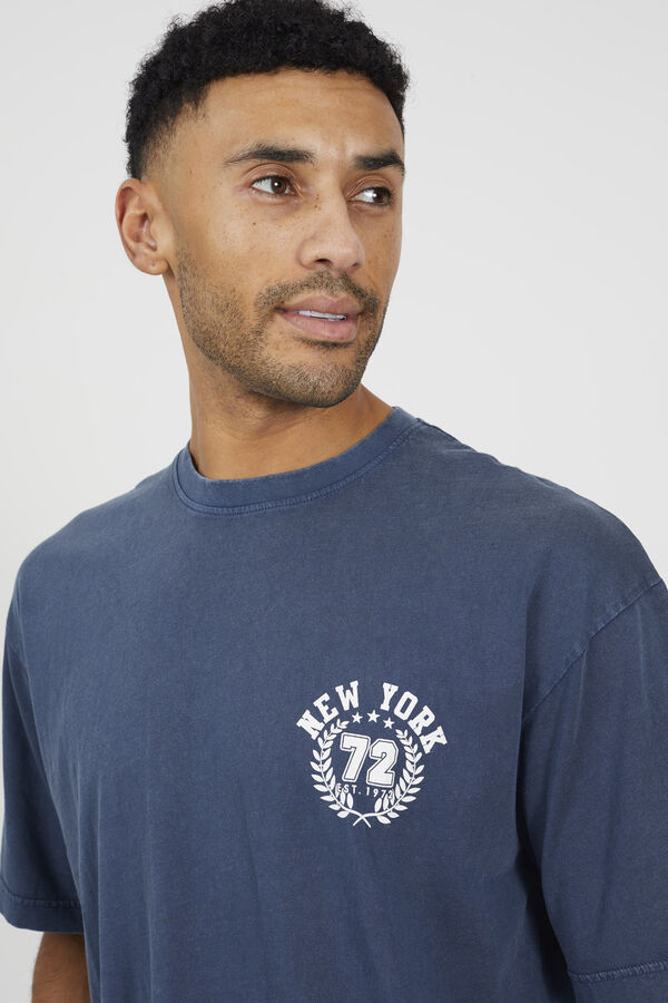 Brave Soul Printed short sleeve T-shirt blue