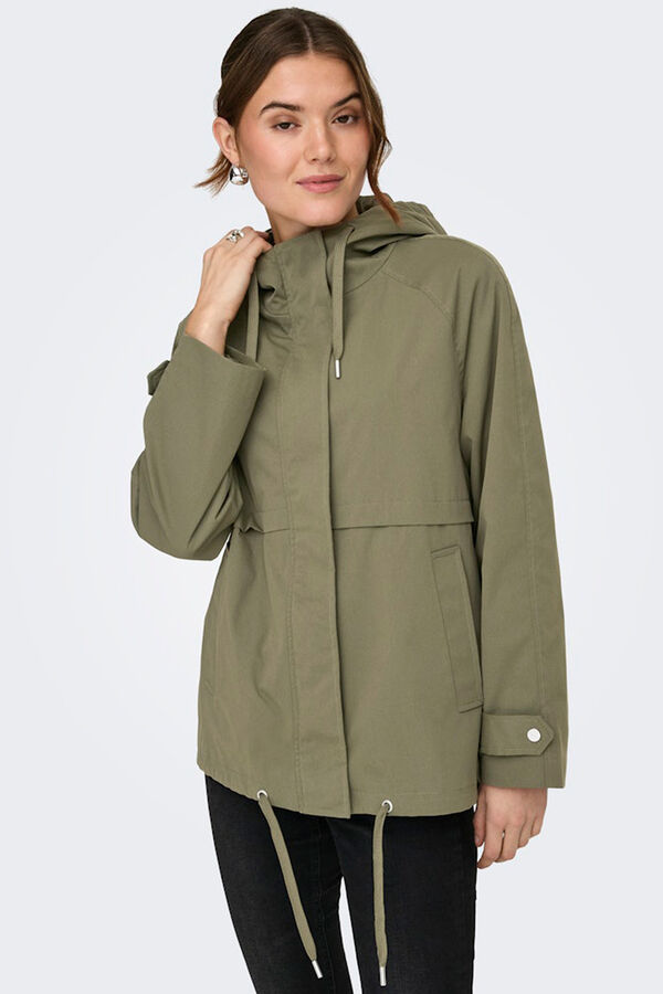Only Chaqueta con capucha verde