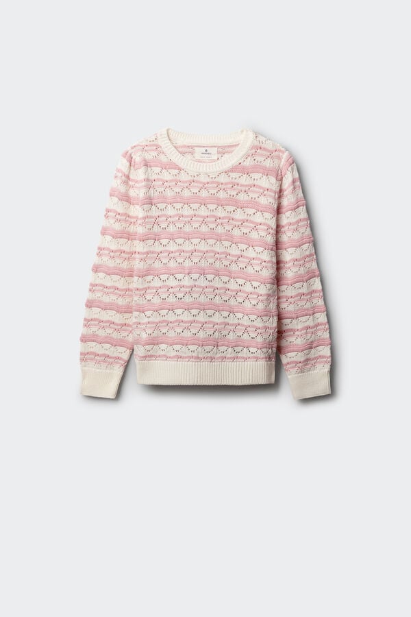 Springfield Kids Camisola &agrave;s riscas para menina rosa