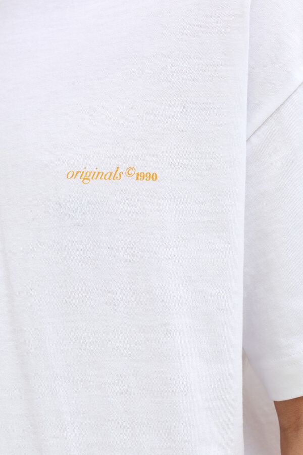 Jack & Jones Camiseta loose algod&oacute;n blanco