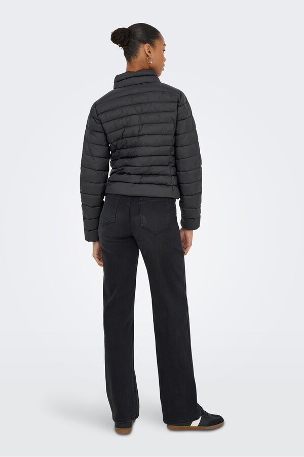 Only Puffer zip fastening jacket fekete