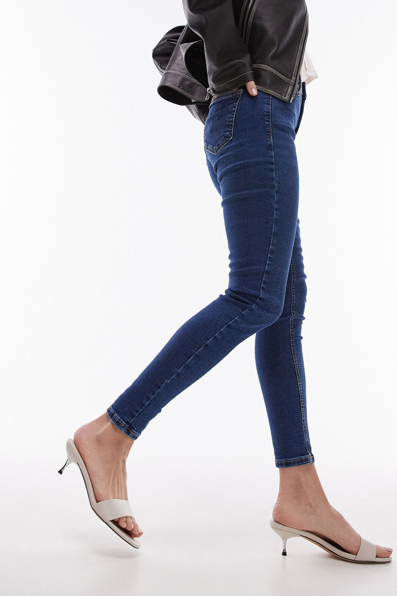 Topshop Cal&ccedil;a jeans slim de cintura alta