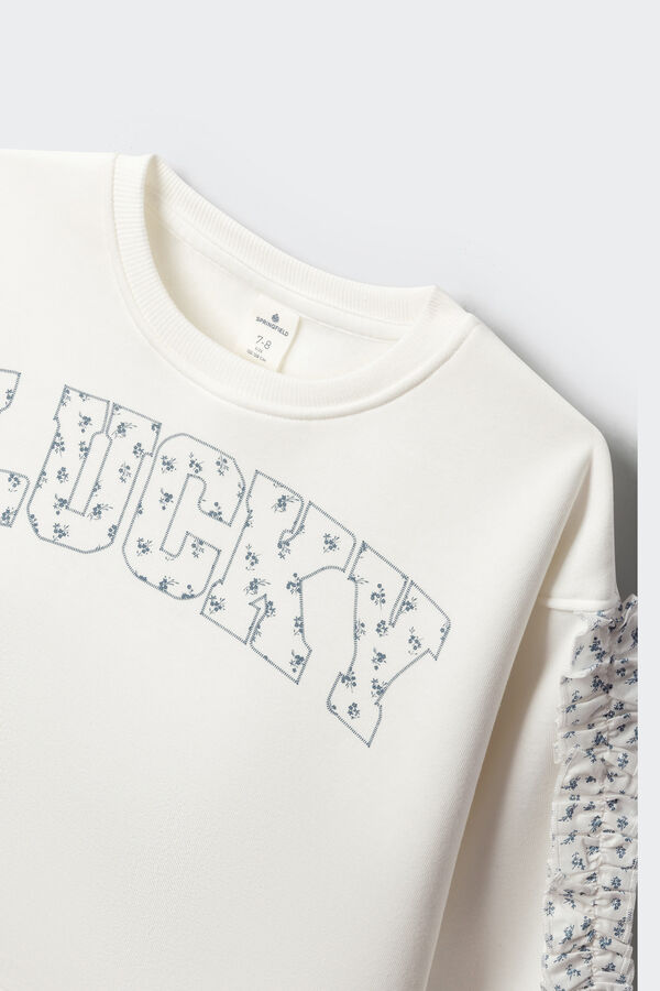 Springfield Kids Sudadera volantes lucky ni&ntilde;a marfil