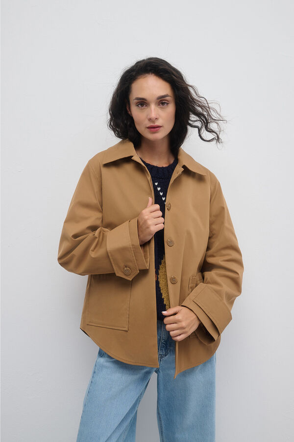 Only Short parka with pockets nude