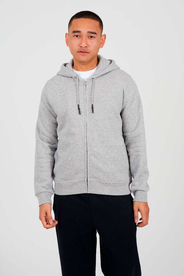 Brave Soul Sudadera con capucha y cremallera gris