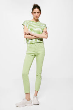 Springfield Jeans Slim Cropped Eco Dye vert