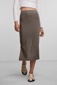 Pieces Falda midi gris