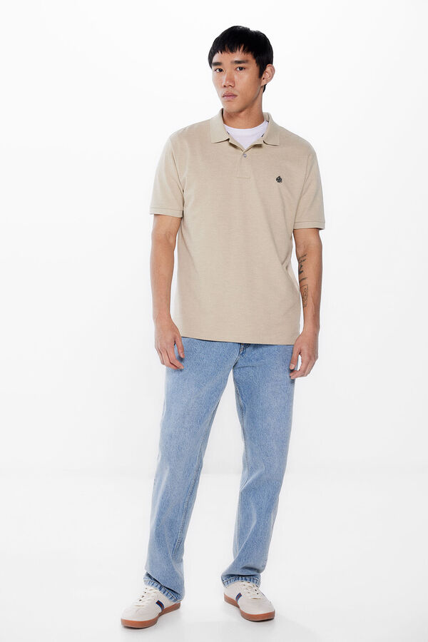 Springfield Polo majica piqué od šarene tkanine srednjebež