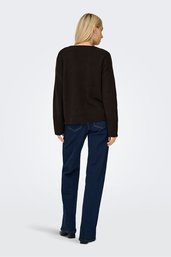 Only Pullover mit V - Ausschnitt Nude