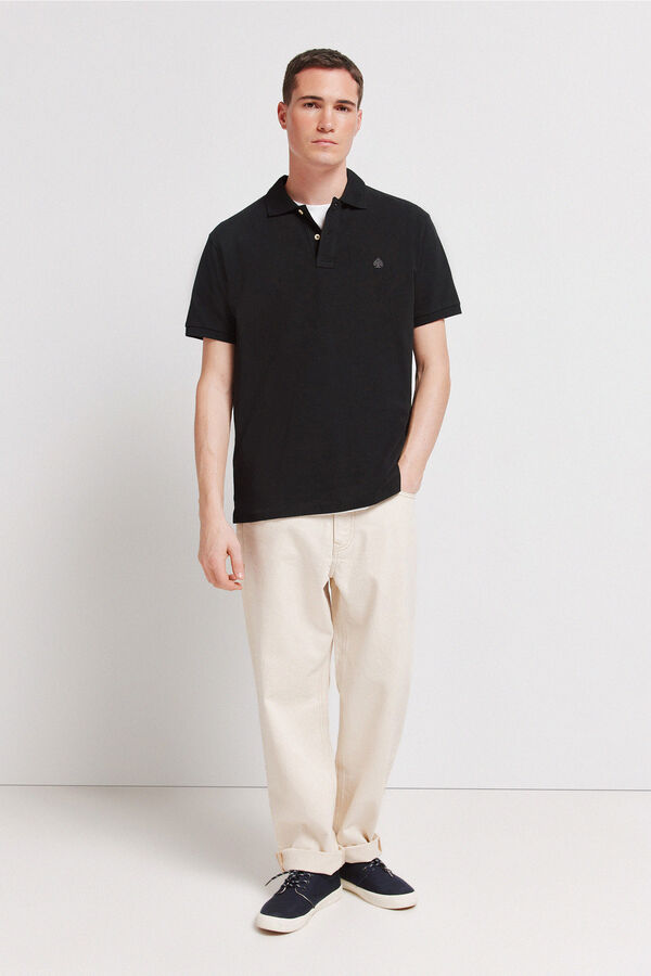 Springfield Basic Springfield regular fit polo shirt black