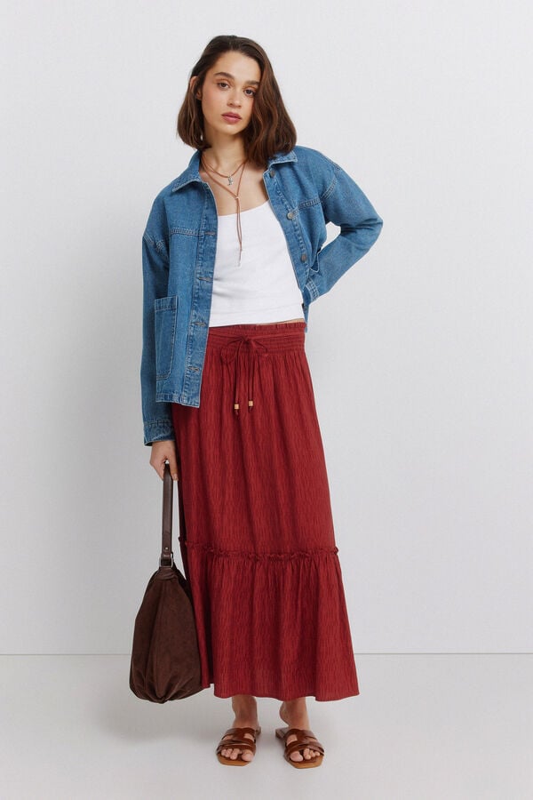 Springfield Midi structured skirt red