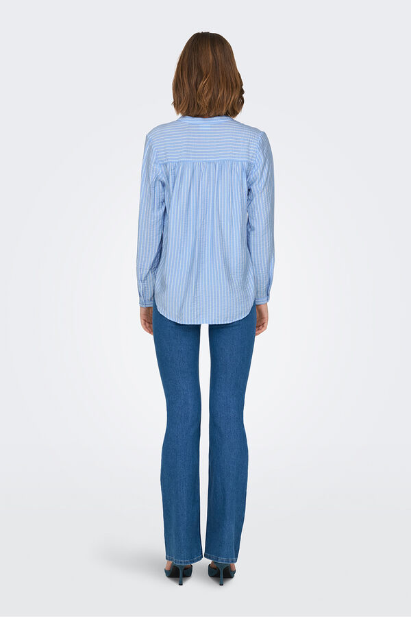 JDY Flowy long sleeve blouse blue