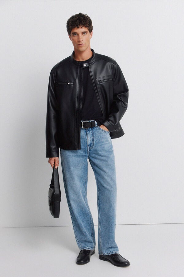 Springfield Blouson effet cuir noir