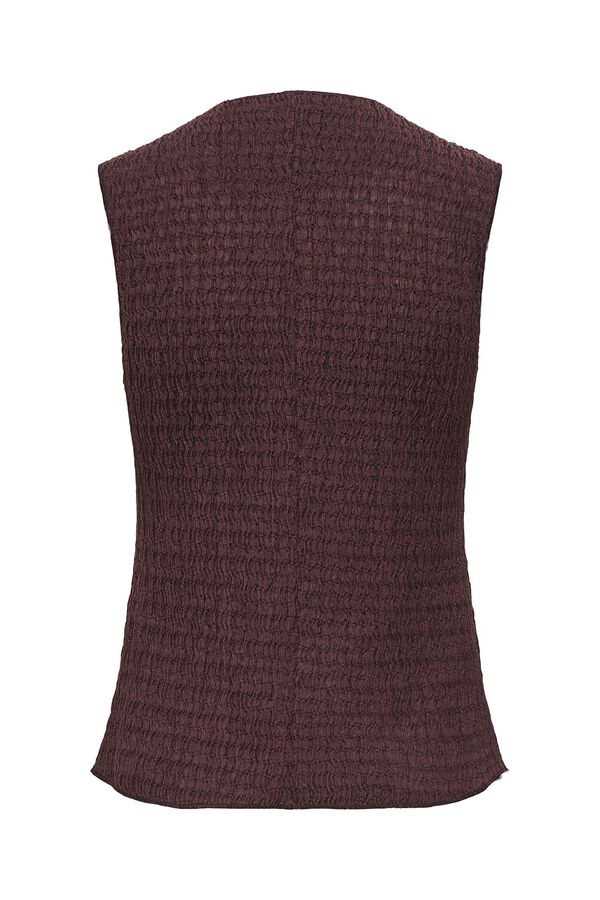 Only Chaleco estructura marr&oacute;n