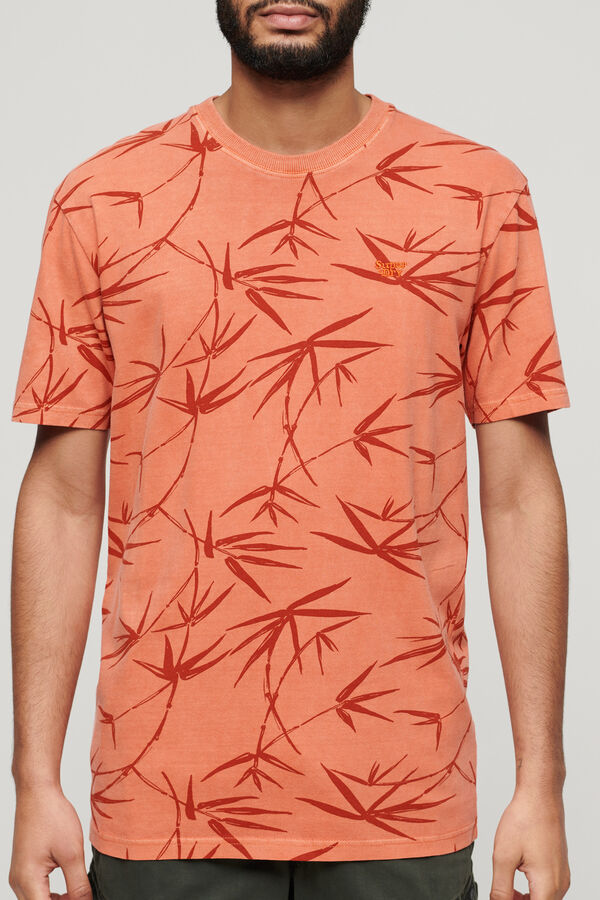 Springfield T-Shirt mit stark gefärbtem Vintage-Print tan
