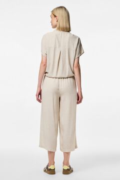 Pieces Pantal&oacute;n culotte de lino con cintura el&aacute;stica