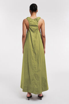 Topshop Vestido largo de tirantes fruncidos